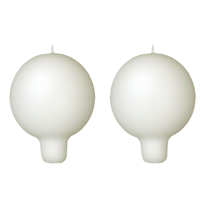 Finnish Footed Ball Candle Cream (Set of 2)