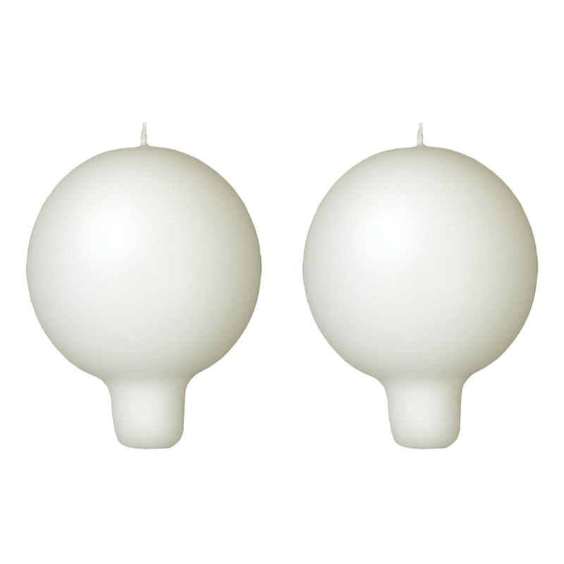 Finnish Footed Ball Candle Cream (Set of 2)