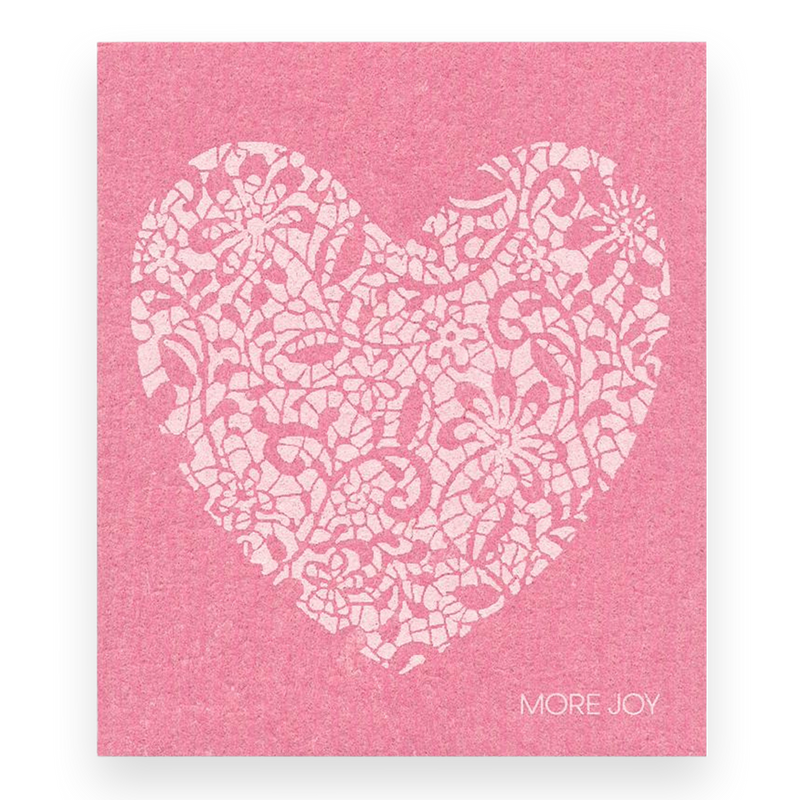 Swedish Dishcloth - Pink Heart