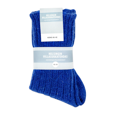 Helsinki Woolen Socks, Blueberry in packaged sleeve