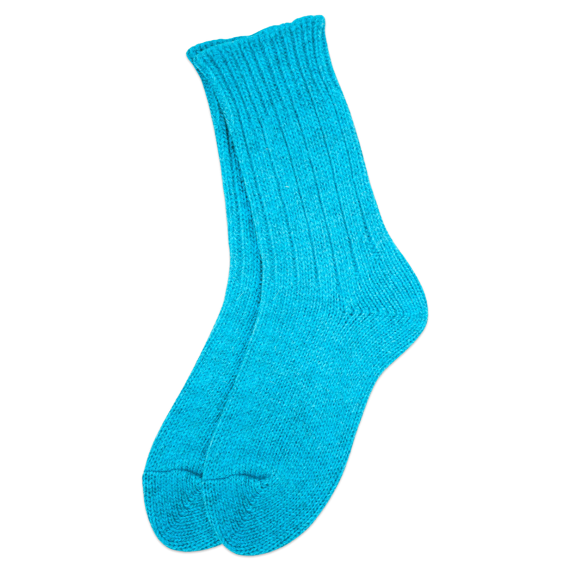 Helsinki Woolen Socks, Turquoise Blue