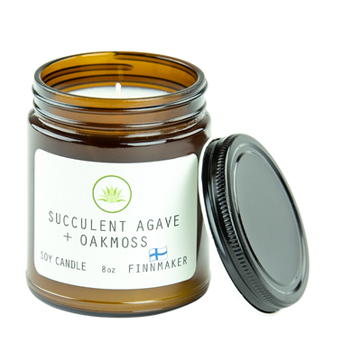 Finnmaker Succulent Agave + Oak Moss Candle