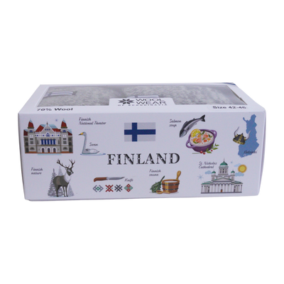 gift box decorated with finland icons
