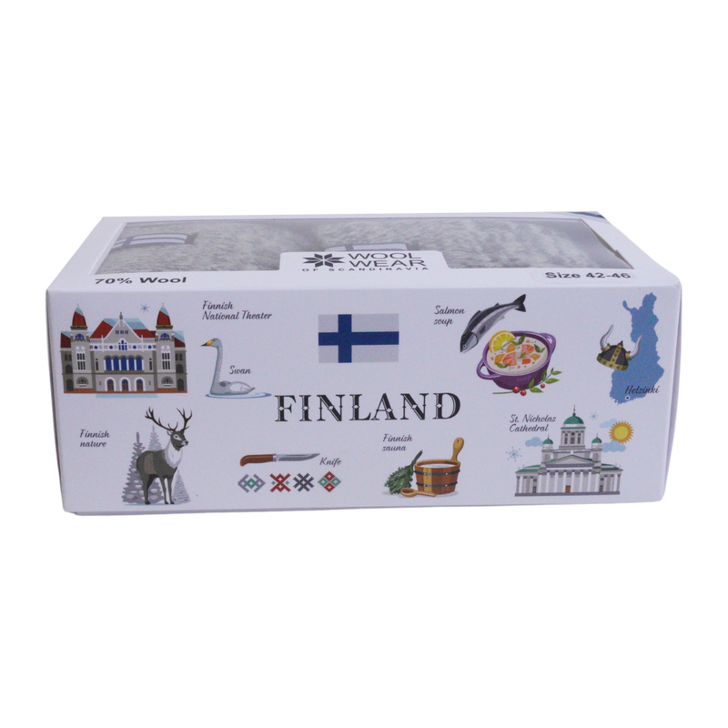 gift box decorated with finland icons