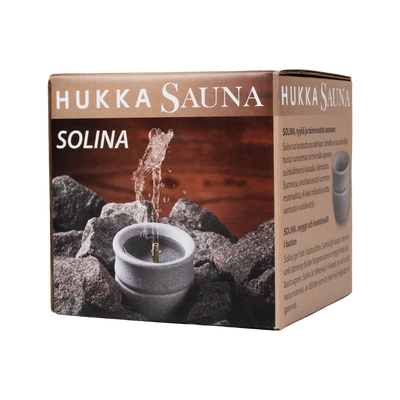 Cardboard box of Hukka Sauna Soapstone Water Fountain / Scent Diffuser