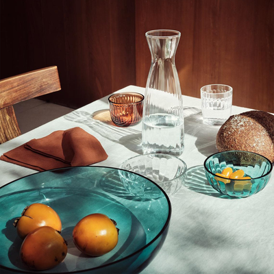 Raami glassware grouping on table