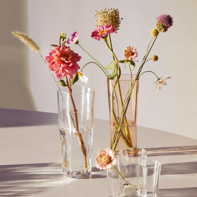 alvar aalto vases with petite flowers