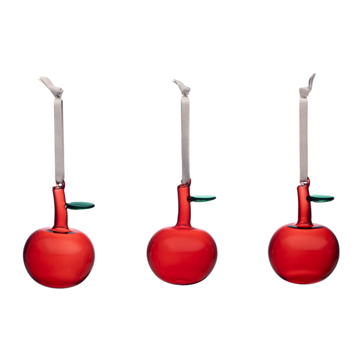iittala Apple Red Glass Ornaments - Gift Set of 3 – Touch of Finland