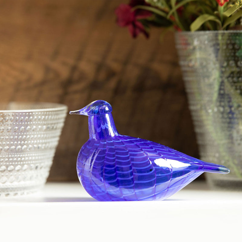 iittala Toikka Blue Bird accented by Kastehelmi clear glass objects