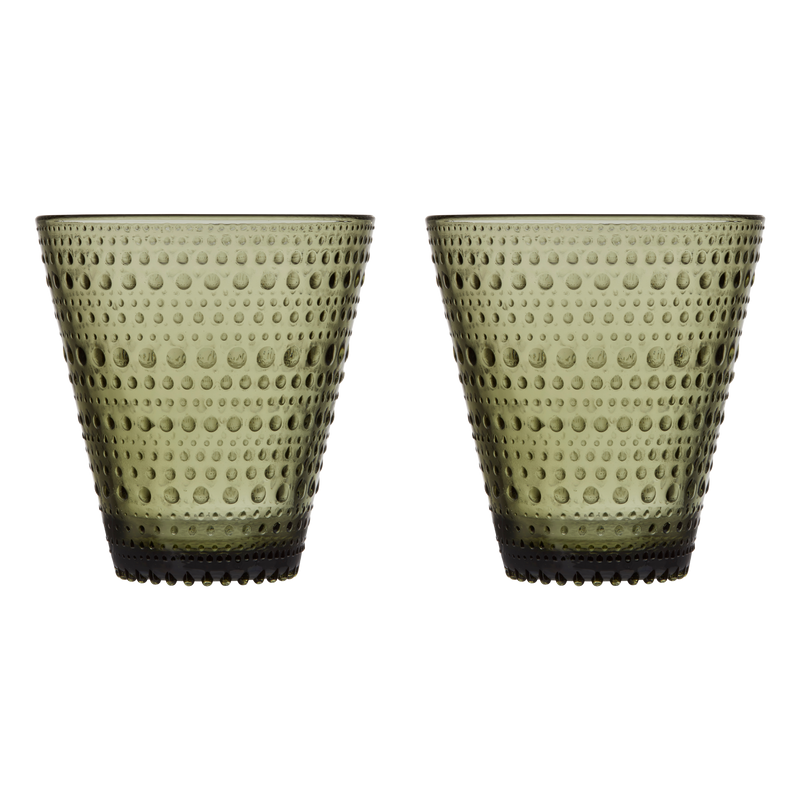 iittala Kastehelmi Dewdrop Moss Green Tumblers - Set of 2