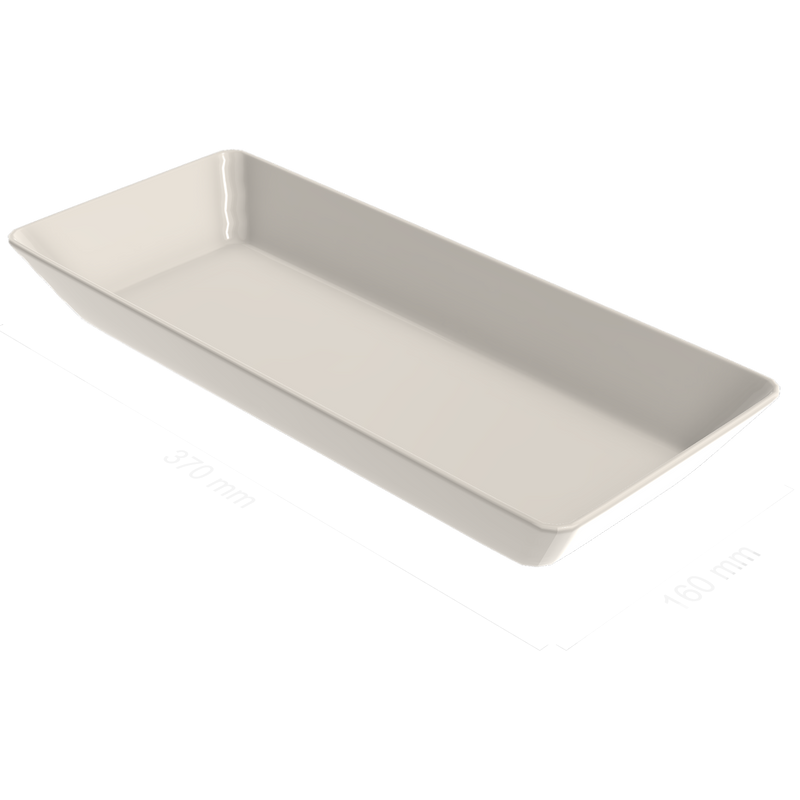 top side profile of iittala Teema White Rectangular Serving Platter
