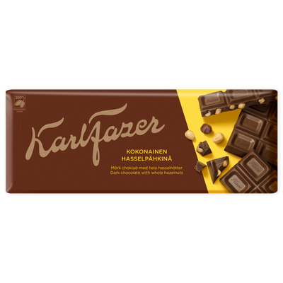 Fazer Dark Chocolate Whole Hazelnuts Bar (200g)