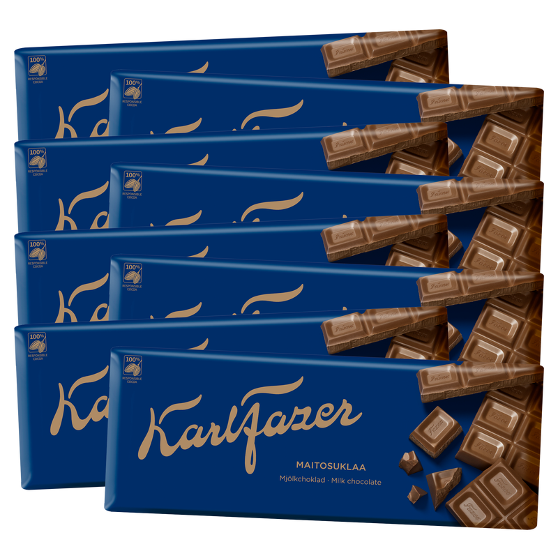 Fazer Milk Chocolate Bar, 8 Pack
