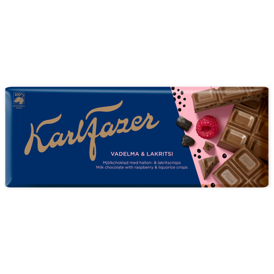 Fazer Milk Chocolate Raspberry & Licorice Bar (200g)