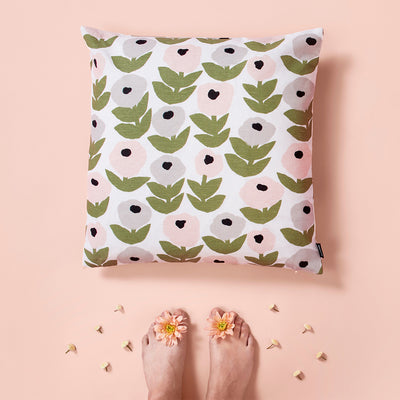 Kauniste Flora Grey Cushion Cover with flower print