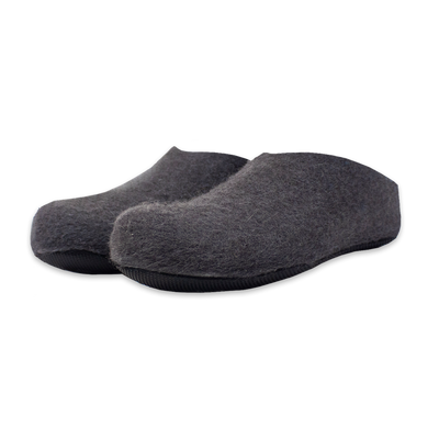 Lahtiset Felt Slippers w/ Rubber Sole, Dark Grey