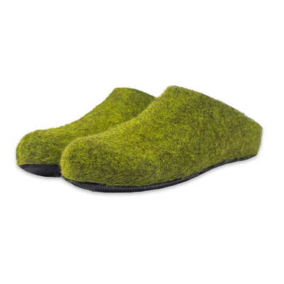 Lahtiset Felt Slippers w/ Rubber Sole, Lime Green