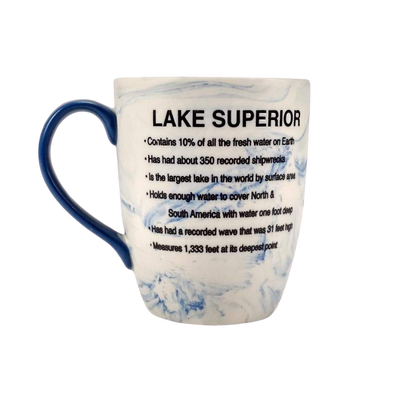 back side of Lake Superior Marbled Coffee Mug