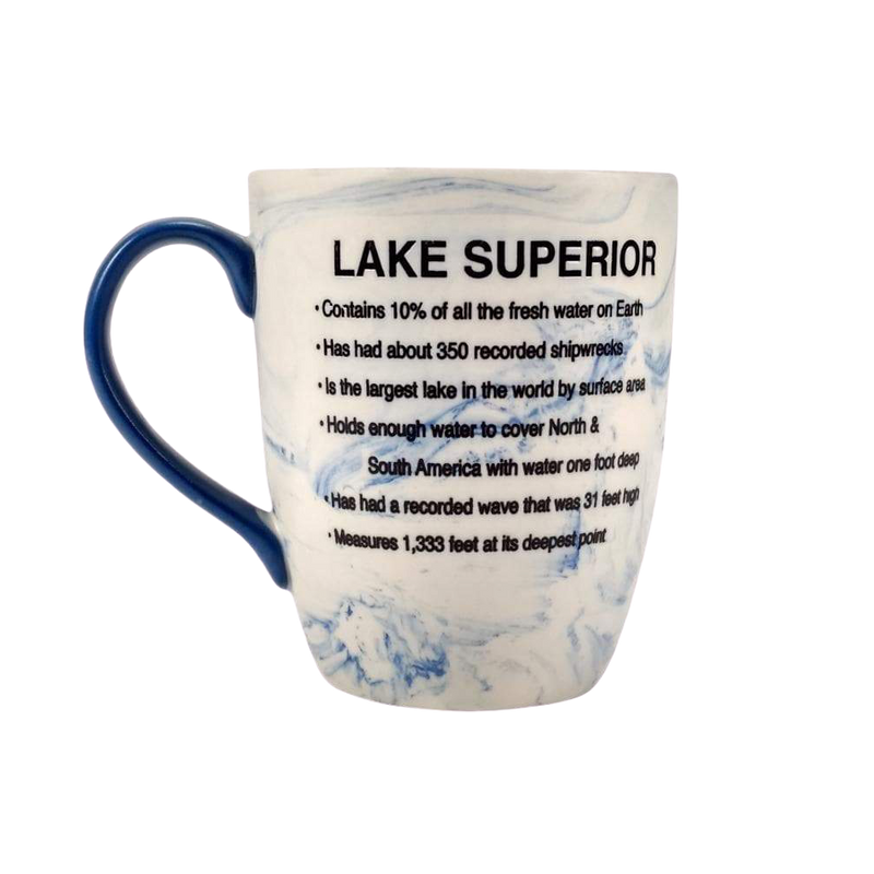 back side of Lake Superior Marbled Coffee Mug