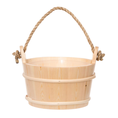 Pinetta Wood Sauna Bucket w/ Rope Handle