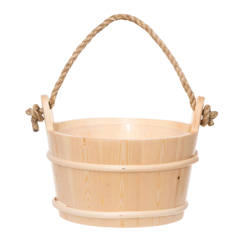 Pinetta Wood Sauna Bucket w/ Rope Handle