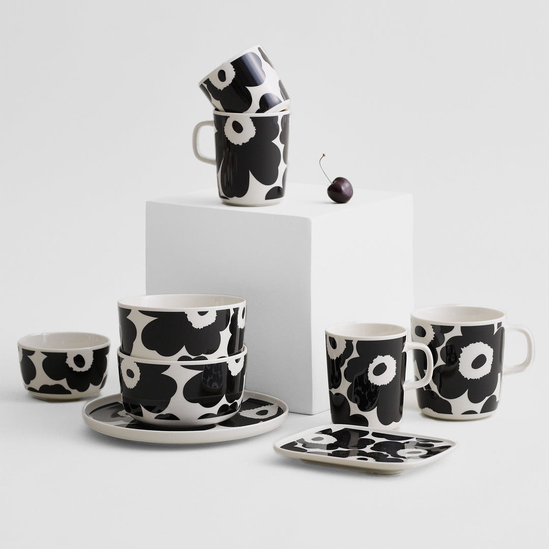 Marimekko Unikko Small Rectangular Plate, white/black – Touch of
