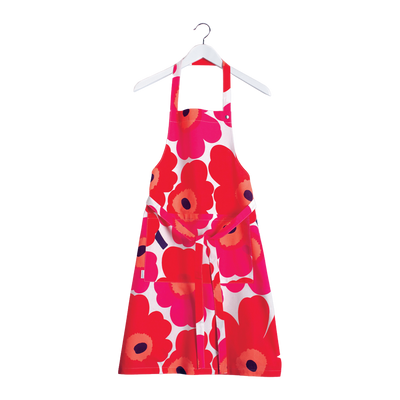 Marimekko Unikko Apron, white/red