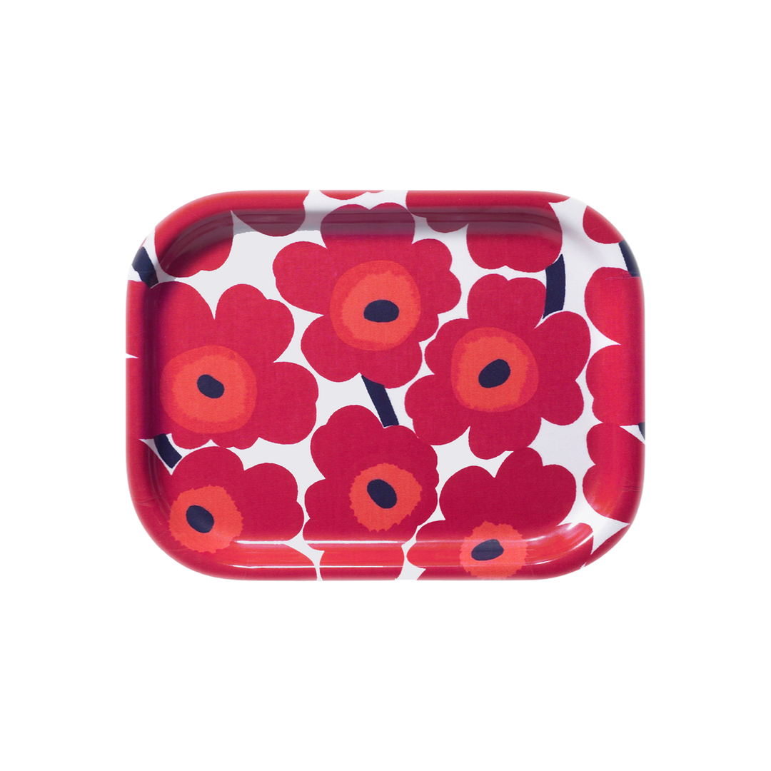廃盤品 Marimekko Unikko トレイ Marimekko Unikko Birch Tray, white/red – Touch of Finland