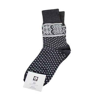 Merino Wool Socks - Ilmari, Grey with packaging label