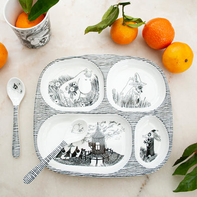 Black and white Moomin Children's Lunch tray