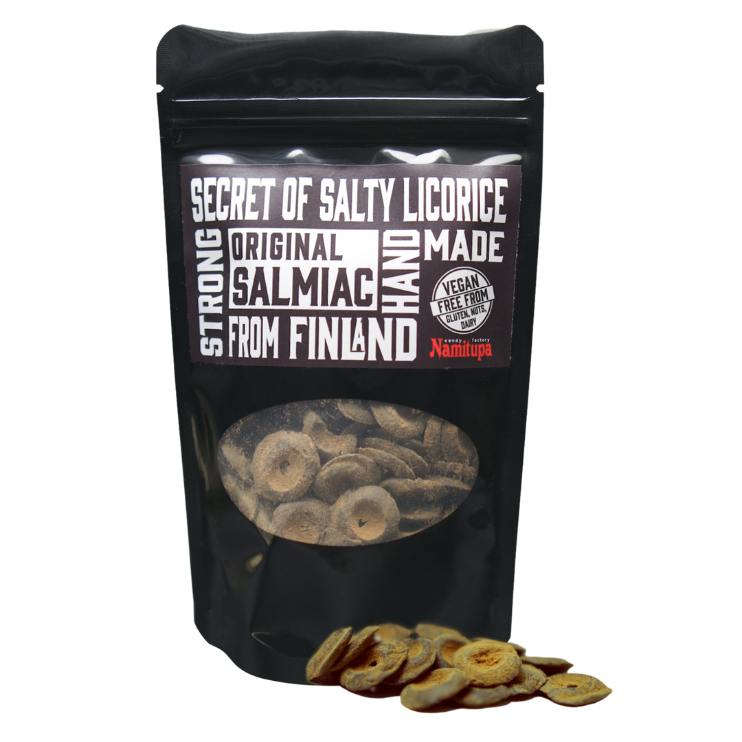 Halva Salmiakkiruutu Finnish Salty Licorice Candies - 170g Bag