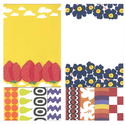 assorted Marimekko patterned pages of Marimekko Sticky Notes