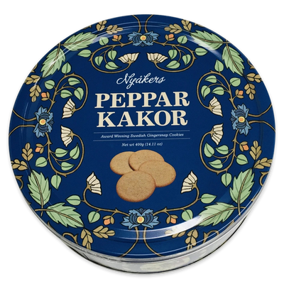 Nyakers Swedish Gingersnap Cookie Tin Blue (400g)