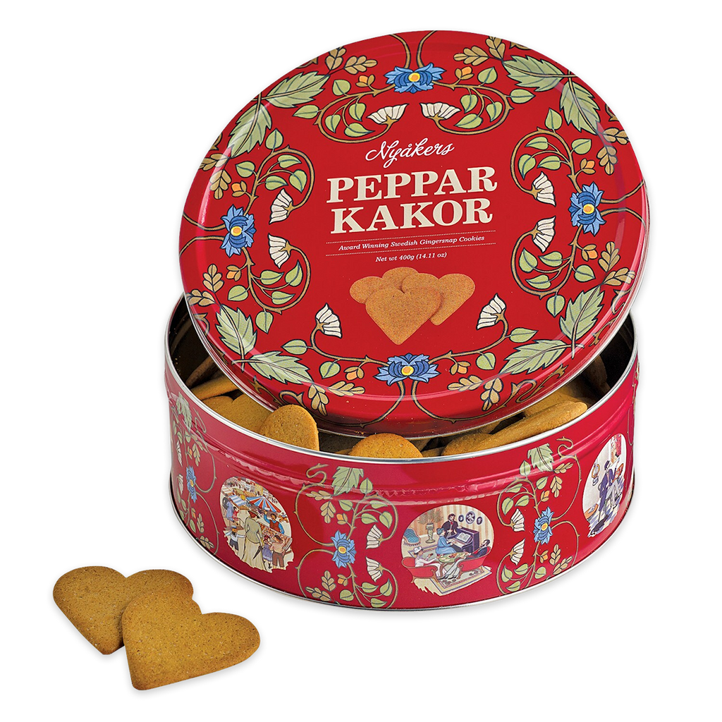 Nyakers Swedish Gingersnap Cookie Tin Red (400g) – Touch of Finland