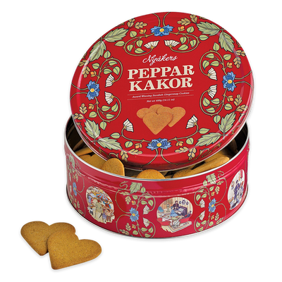 Nyakers Swedish Gingersnap Cookie Tin Red (400g)