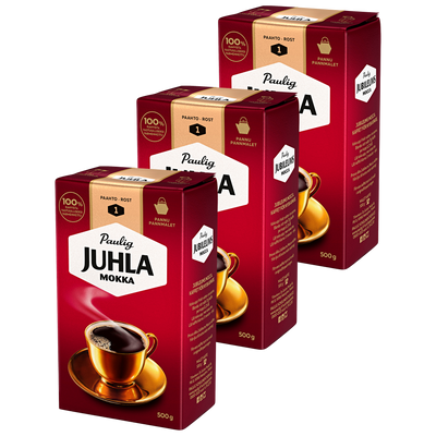 Paulig Juhla Mokka Coffee Light Roast, 3 Pack