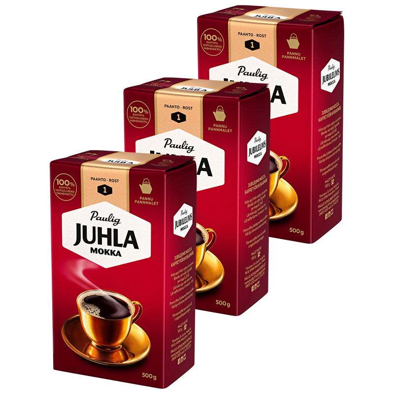 Paulig Juhla Mokka Coffee Light Roast 3 Pack Touch of Finland