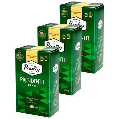 Paulig Presidentti Coffee Light Roast, 3 Pack