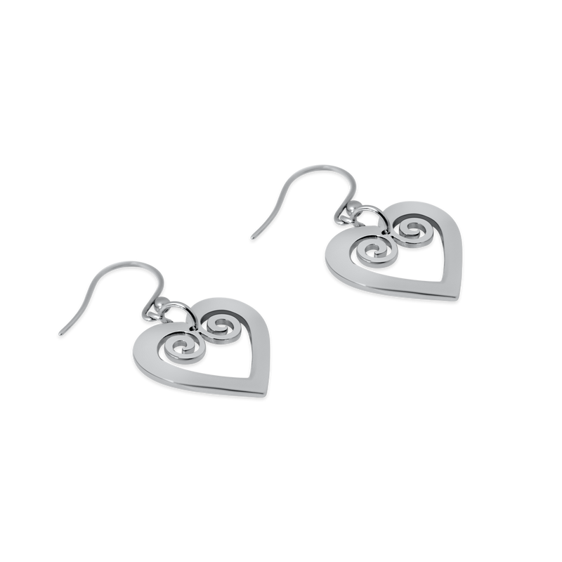 Pohjolan Helmi - Curved Heart Earrings