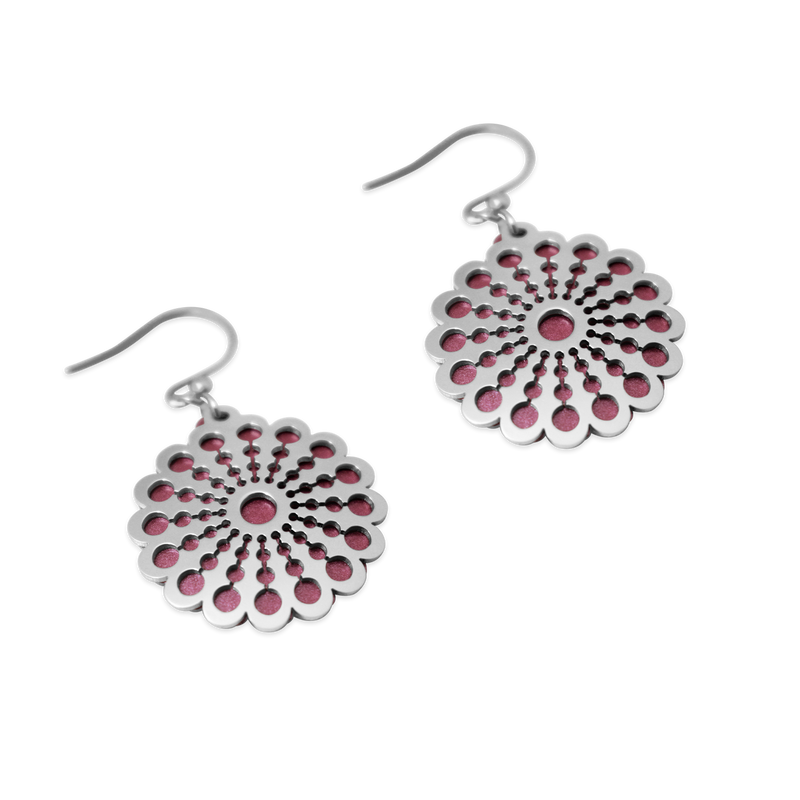 Pohjolan Helmi - Marigold Earrings, Rose Pink