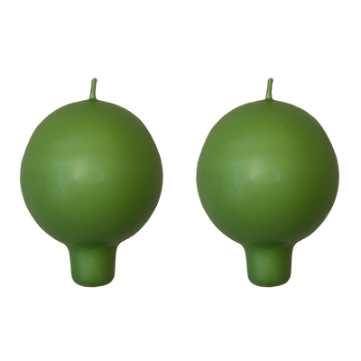 Finnish Footed Ball Candle Moss (Set of 2)