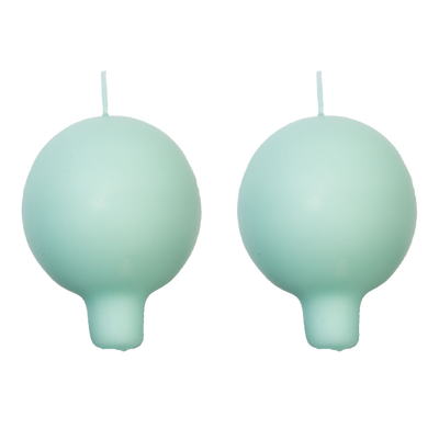 Finnish Footed Ball Candle Water Green (Set of 2)