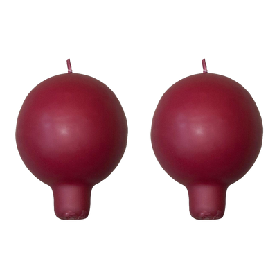 Finnish Footed Ball Candle Wine (Set of 2)