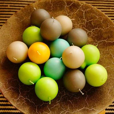 Bowl full of Finnish Footed Ball Candles