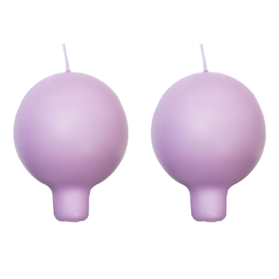Finnish Footed Ball Candle Lilac (Set of 2)