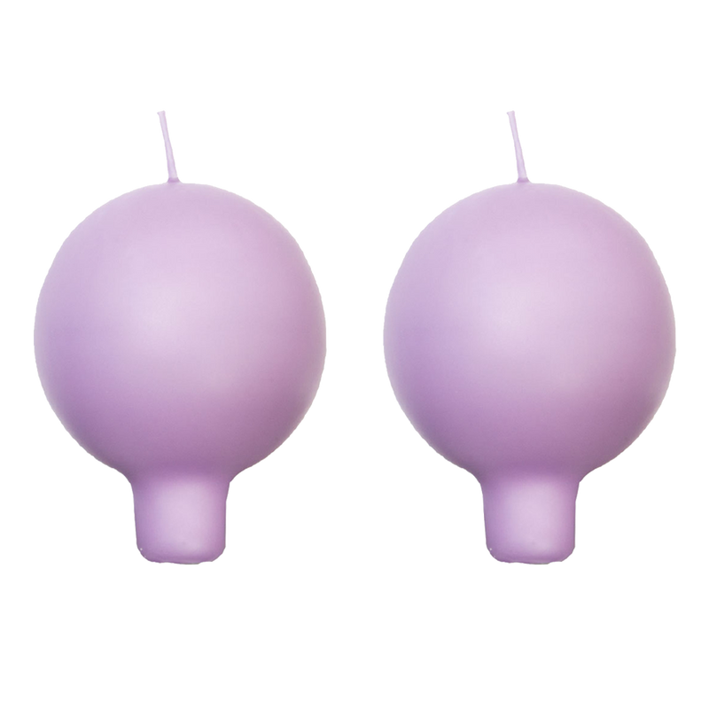 Finnish Footed Ball Candle Lilac (Set of 2)