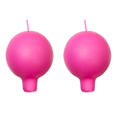 Finnish Footed Ball Candle Pink (Set of 2)