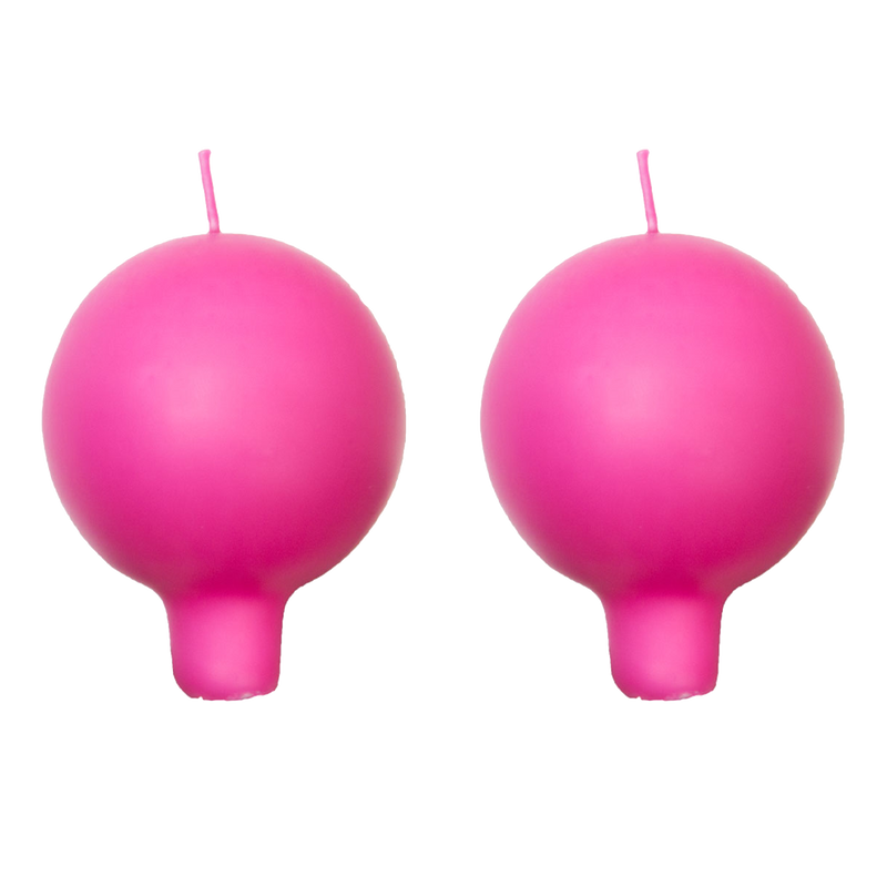 Finnish Footed Ball Candle Pink (Set of 2)