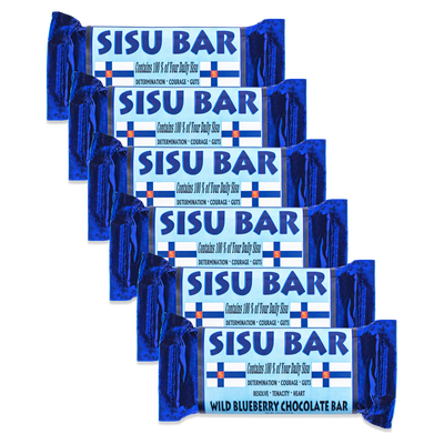 Sisu Wild Blueberry Chocolate Bar, 6 Pack