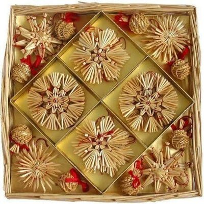 Straw Ornaments Boxed Assortment (56 pc)